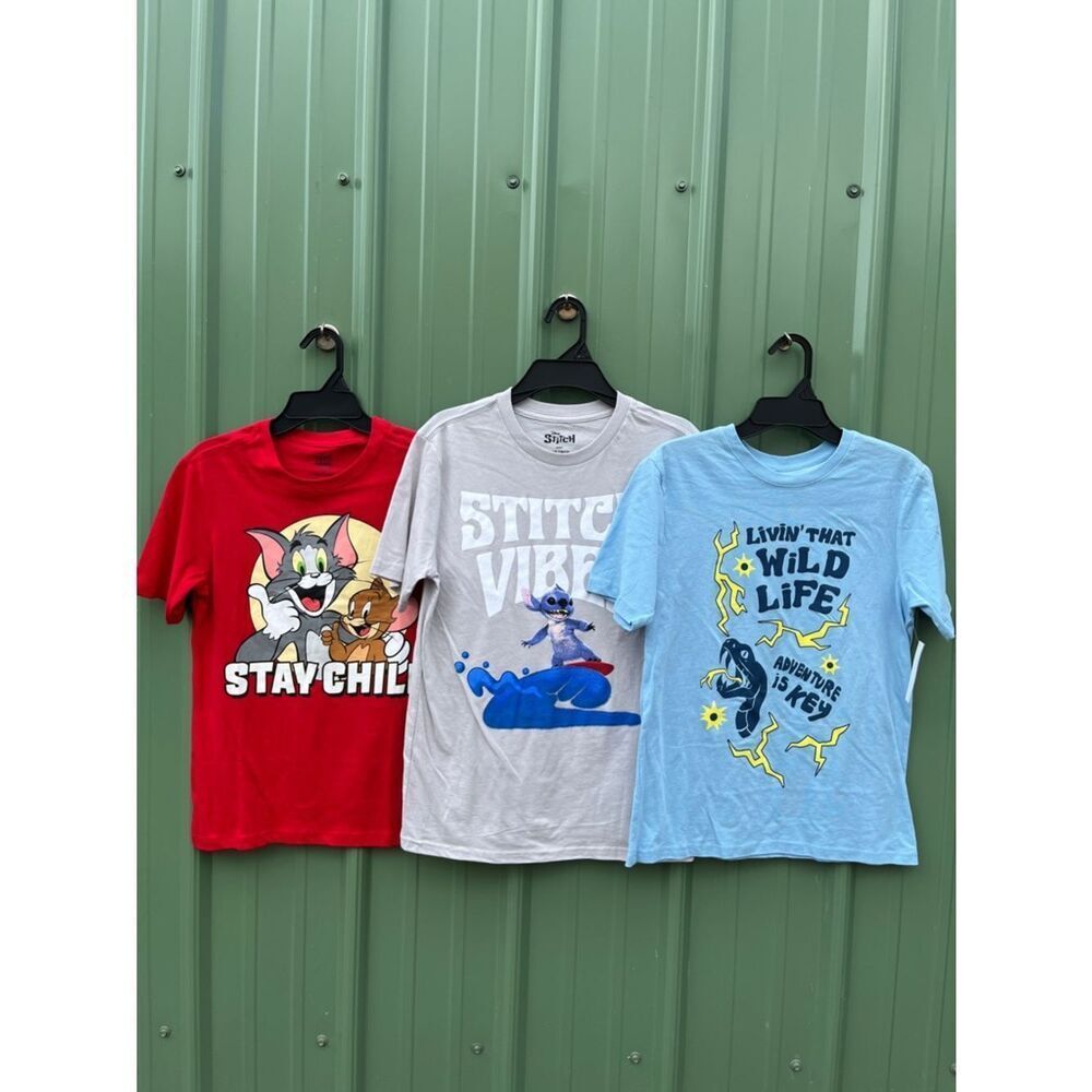 Boys Graphic Short Sleeve T-Shirts 3-Pack Size L